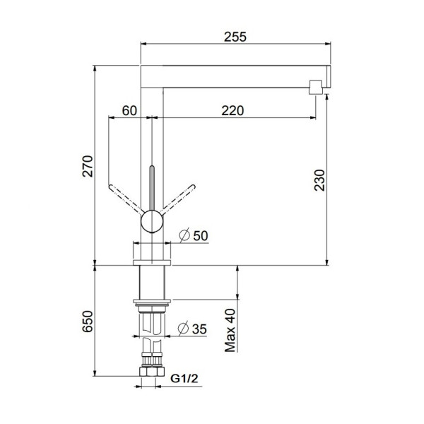Смеситель для кухни Webert Spirit SO920302724, черный/антрацит. Фото 2
