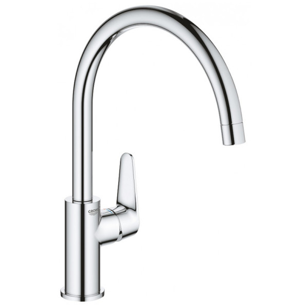 Смеситель для кухонной мойки Grohe BAU Curve Керамический картридж, цвет Хром (31536001). Фото 1