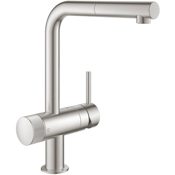Смеситель для кухонной мойки Grohe Blue Pure Minta Керамический картридж, цвет Сталь (31721DC0). Фото 1