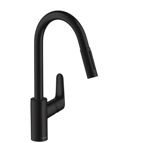 Смеситель для кухонной мойки Hansgrohe Focus Керамический картридж, цвет Черный (31815670). Фото 1