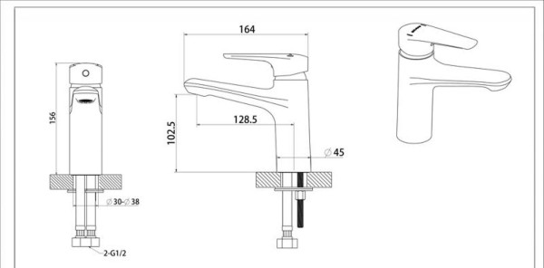 Смеситель для раковины Bravat ARDEN F1351385CP-RUS, хром. Фото 2