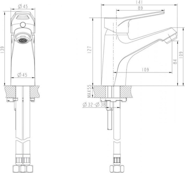 Смеситель для раковины Bravat Eco-D F193158C, хром. Фото 2