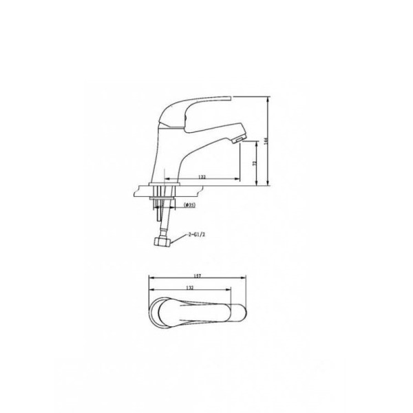 Смеситель для раковины Bravat FIT F1135188CP-RUS, хром. Фото 2