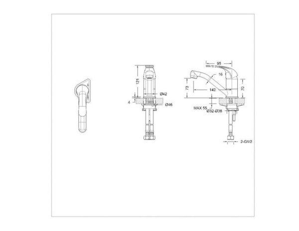 Смеситель для раковины Bravat FIT F1233188CP-RUS, хром. Фото 2