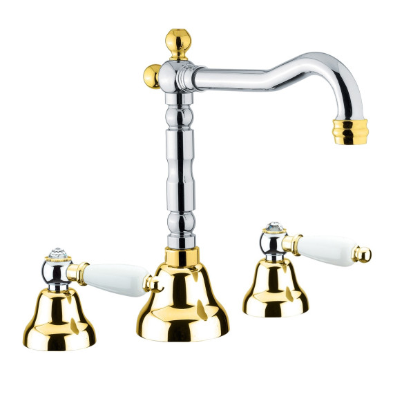 Смеситель для раковины Fiore COLONIALE SKY (SWAROVSKI®) 03CO0637, хром/золото. Фото 1