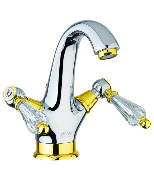 Смеситель для раковины Fiore GIOIELLI (SWAROVSKI®) 08CO0623, хром/золото. Фото 1
