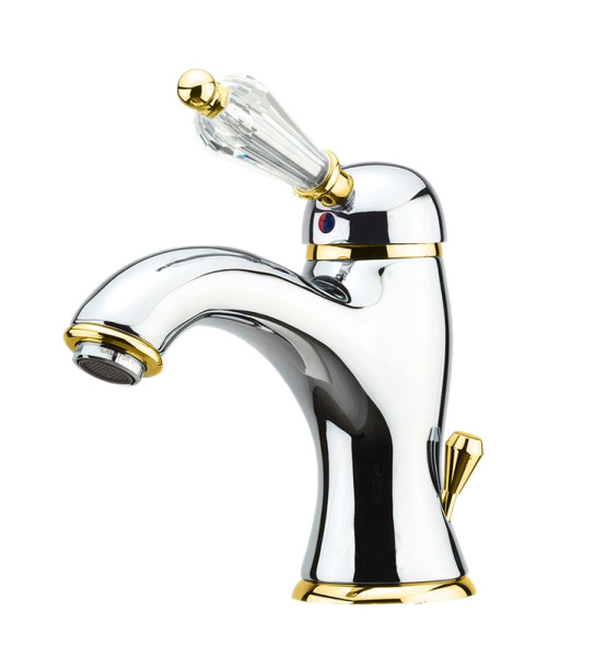 Смеситель для раковины Fiore IMPERIAL-SKY  (SWAROVSKI®) 82CO5221, хром/золото. Фото 1