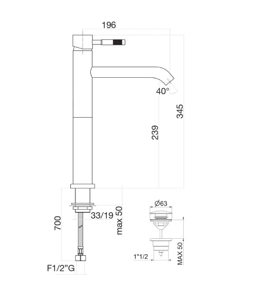 Смеситель для раковины Fiore XENON 44CR5288, хром. Фото 2