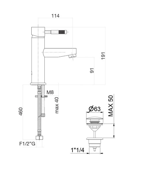 Смеситель для раковины Fiore XENON 44NN5271, черный. Фото 2