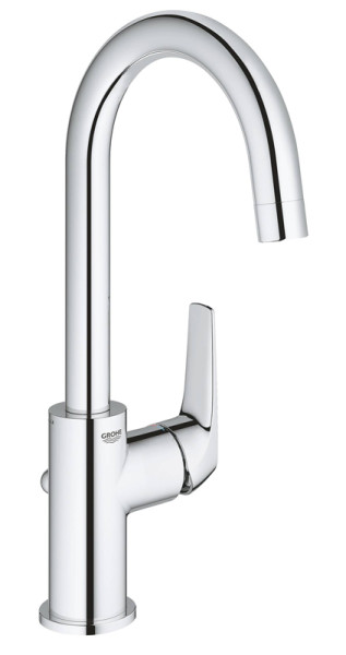 Смеситель для раковины Grohe Bau Flow Керамический картридж со сливным гарнитуром Хром (23753000). Фото 1
