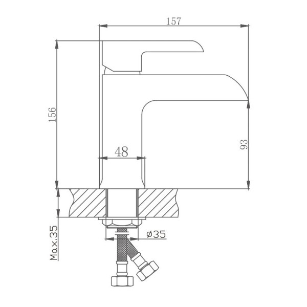 Смеситель для раковины Haiba HB10805-7, черный. Фото 2