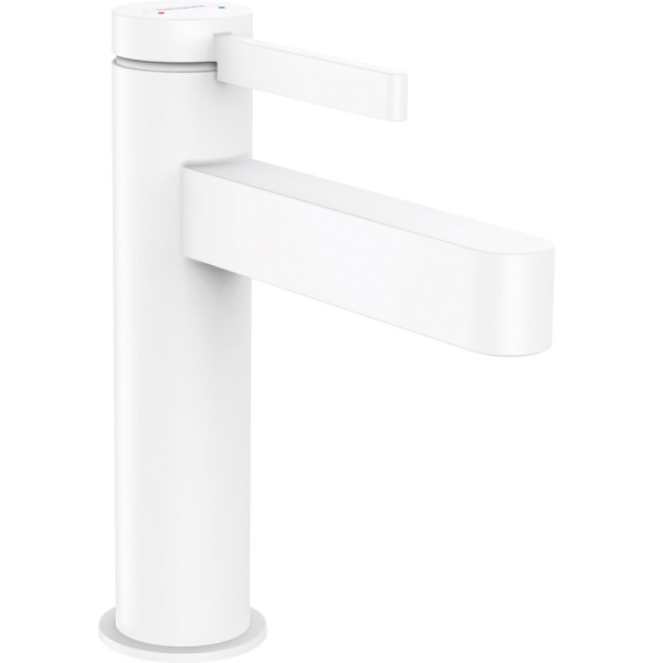 Смеситель для раковины Hansgrohe Finoris Керамический картридж со сливным гарнитуром Белый матовый (76020700). Фото 1