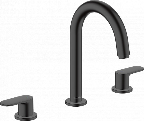 Смеситель для раковины Hansgrohe Vernis Blend Керамическая кран-букса со сливным гарнитуром Черный (71553670). Фото 1