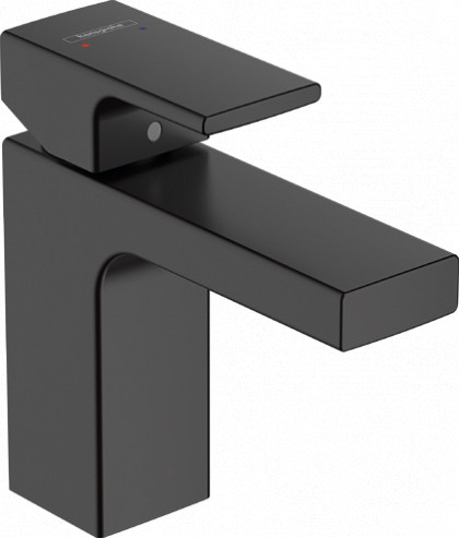 Смеситель для раковины Hansgrohe Vernis Shape Керамический картридж со сливным гарнитуром Черный (71561670). Фото 1