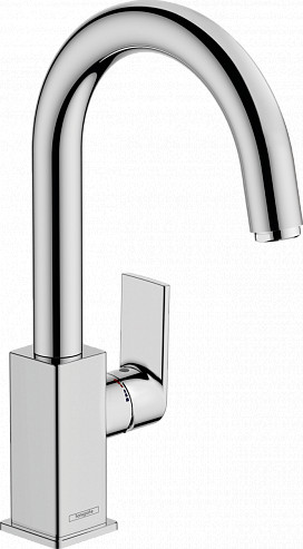 Смеситель для раковины Hansgrohe Vernis Shape Керамический картридж со сливным гарнитуром Хром (71564000). Фото 1