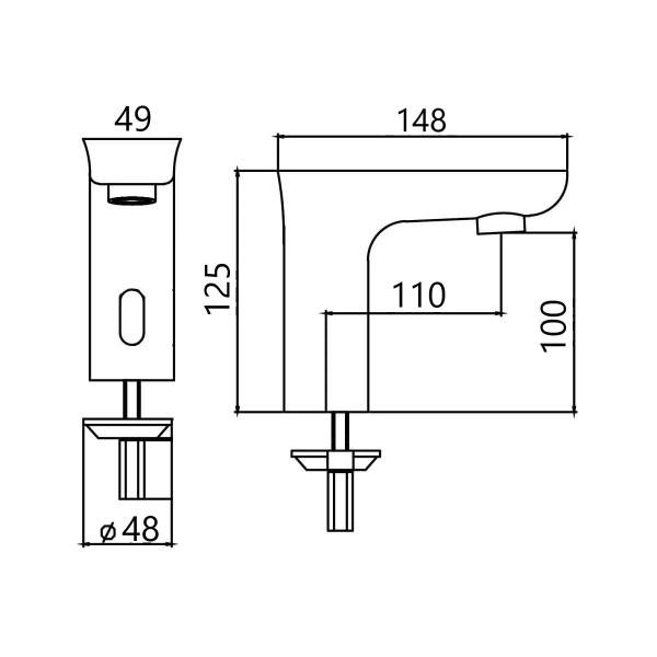 Смеситель для раковины Maretti Sensor SE32SF15, хром. Фото 2