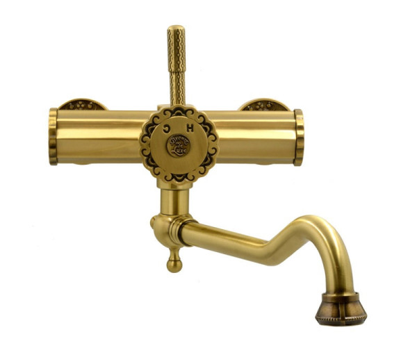 Смеситель для раковины настенный Bronze de Luxe WINDSOR 10111, бронза. Фото 3