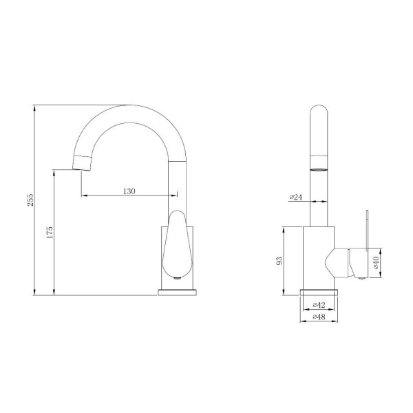 Смеситель для раковины OLISAN STEEL ST1002, хром. Фото 2