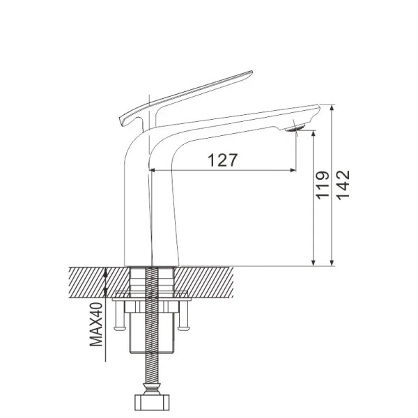 Смеситель для раковины Rose R13F R1301F, белый/хром. Фото 2
