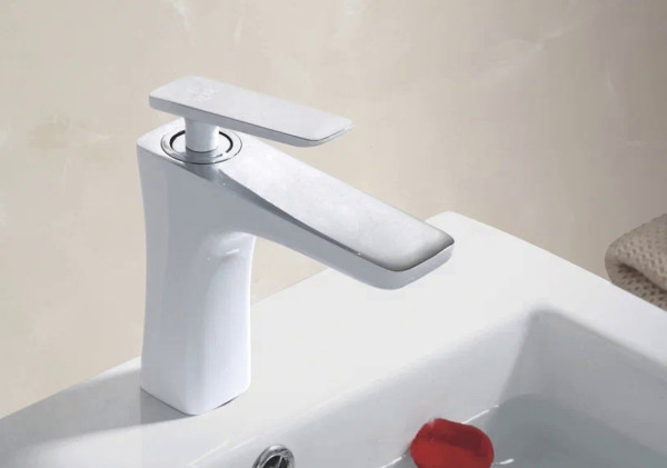 Смеситель для раковины Rose R16F R1601F, белый/хром. Фото 3