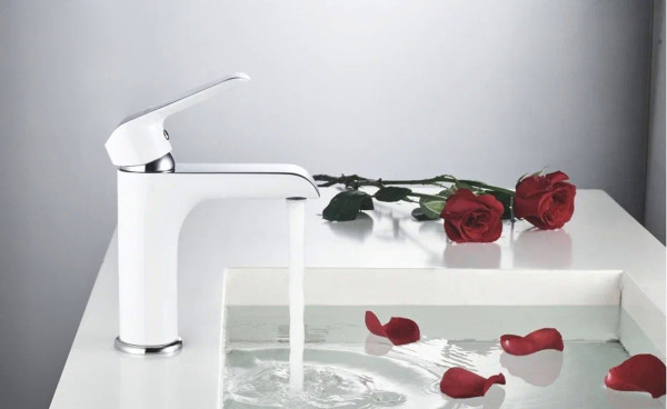 Смеситель для раковины Rose R21F R2101F, белый/хром. Фото 3