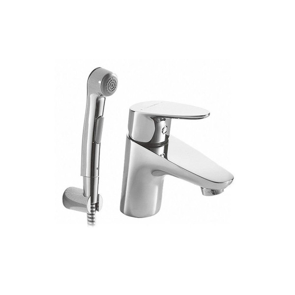 Смеситель для раковины с гигиеническим душем Bravat Drop F14898C-2, хром. Фото 1
