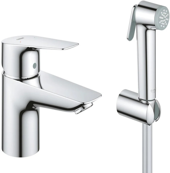 Смеситель для раковины с гигиеническим душем Grohe Start Edge Керамический картридж Хром (23773001). Фото 1