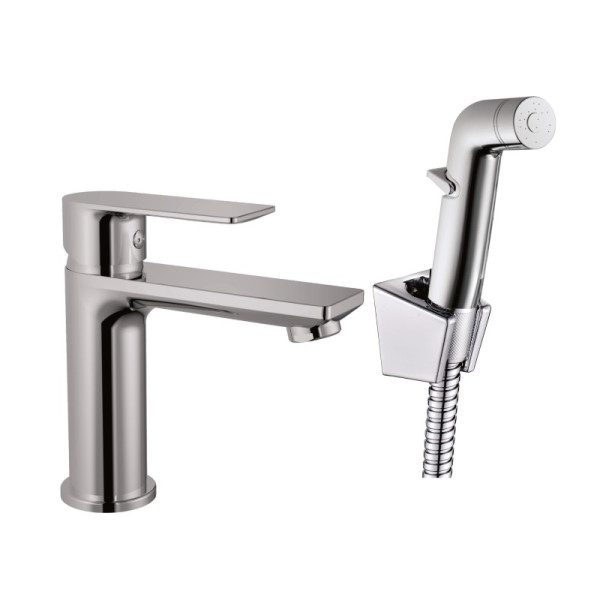 Смеситель для раковины с гигиеническим душем Haiba HB12505, хром. Фото 1