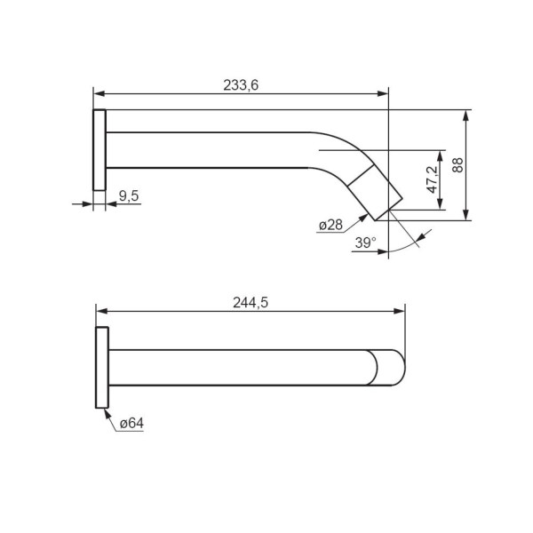 Смеситель для раковины сенсорный, монтируемый в стену. Фото 3