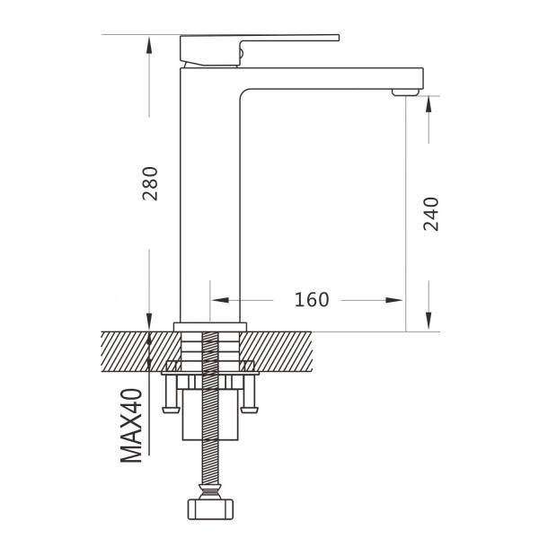 Смеситель для раковины Shevanik S9611T, оружейная сталь. Фото 2