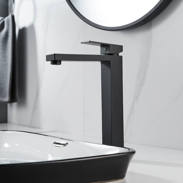 Смеситель для раковины высокий Maretti Umbria Black UMB32RF52, черный. Фото 4