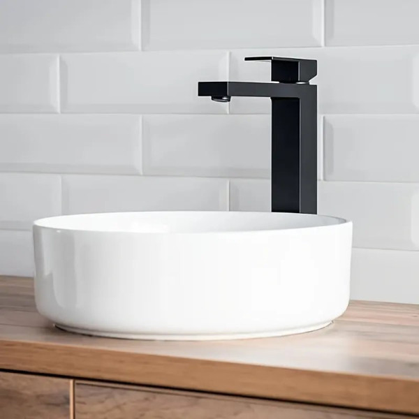 Смеситель для раковины высокий Maretti Umbria Black UMB32RF52, черный. Фото 5
