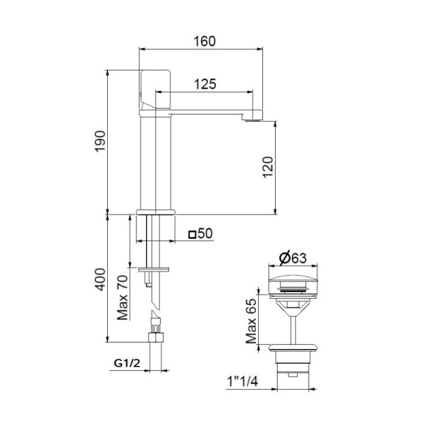 Смеситель для раковины Webert ONE-X OX830102741, белый/сталь. Фото 2