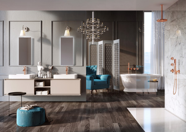 Смеситель для раковины Webert Opera OA830102980, розовое золото. Фото 4