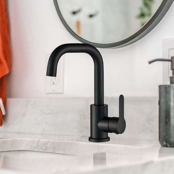 Смеситель для раковины WesnaArt EKO EKO05-250Black, черный. Фото 3