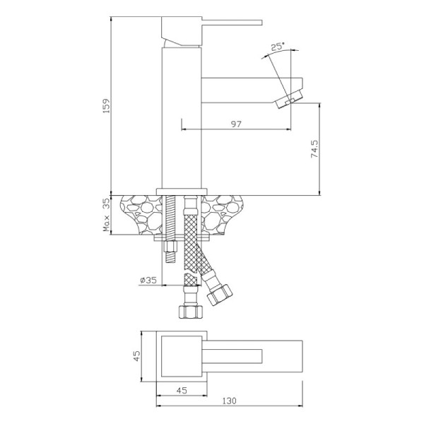 Смеситель для раковины WesnaArt KRISTAL KRI22-210, хром. Фото 2