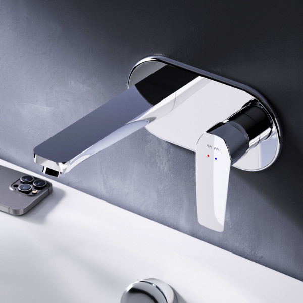 Смеситель для умывальника, монтируемый в стену. Фото 1