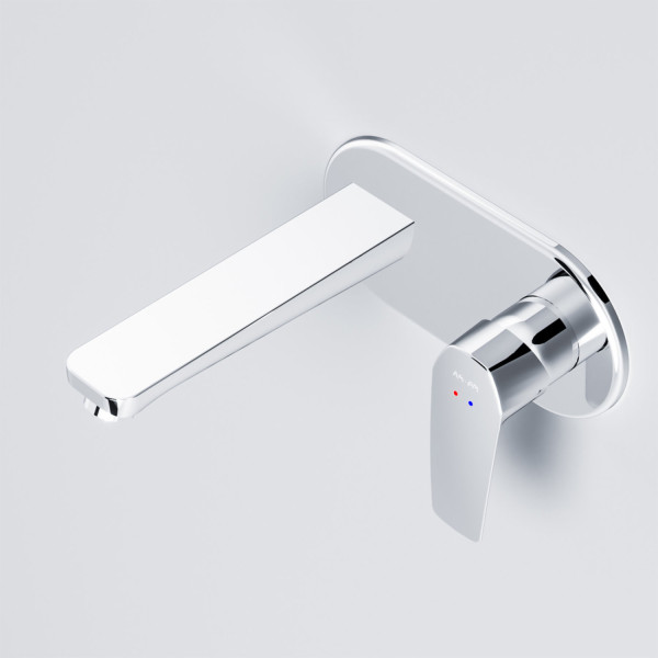 Смеситель для умывальника, монтируемый в стену. Фото 3