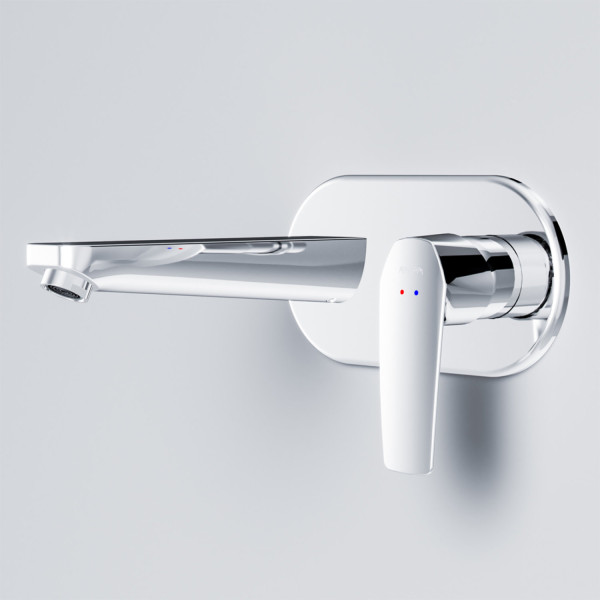 Смеситель для умывальника, монтируемый в стену. Фото 4