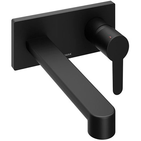 Смеситель для умывальника PU 019.20 настенный монтаж черный. Фото 1