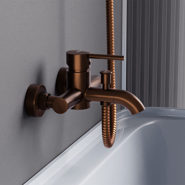 Смеситель для ванной и душа, розовое золото. Фото 2