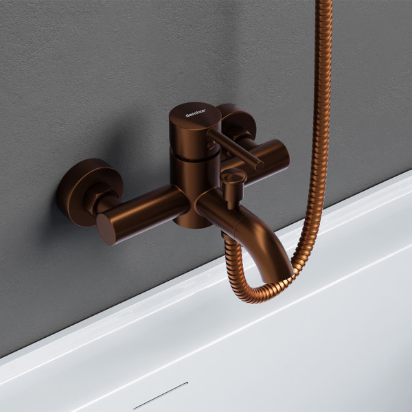 Смеситель для ванной и душа, розовое золото. Фото 3