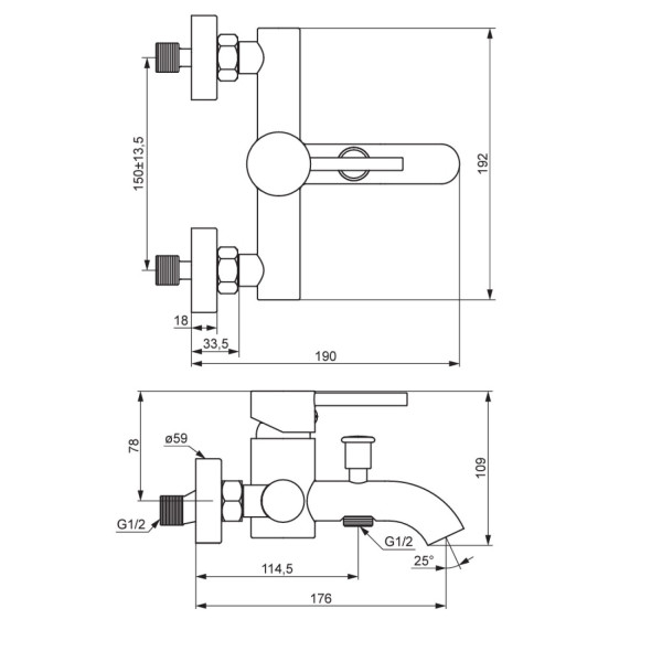 Смеситель для ванной и душа, розовое золото. Фото 4