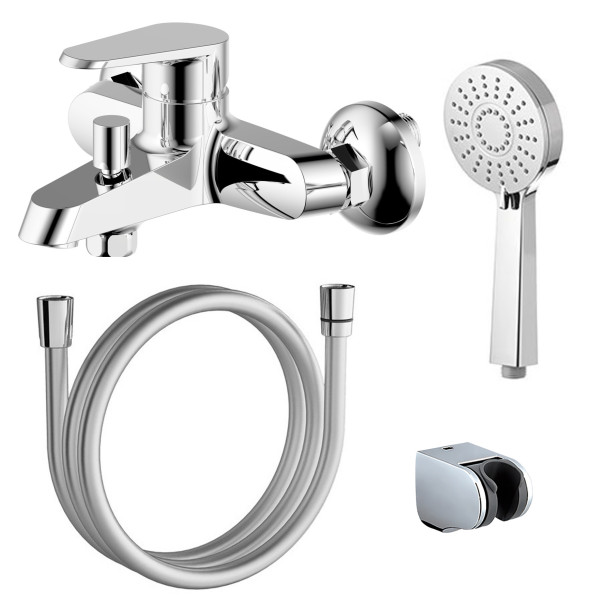 Смеситель для ванны AZARIO CASTELO с ручным душем, керамический картридж, хром (AZ-VJC238274C). Фото 1