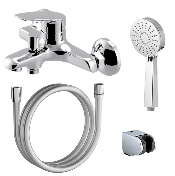 Смеситель для ванны AZARIO TAVIRA с ручным душем, керамический картридж, хром (AZ-WKE238040C). Фото 1