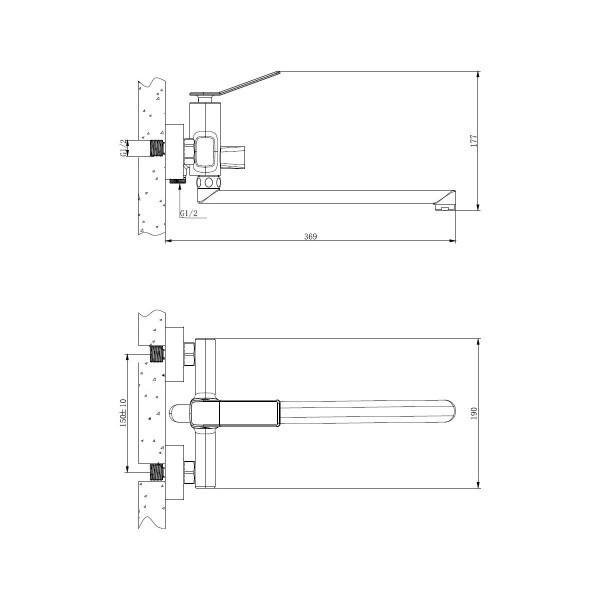Смеситель для ванны BELZ B22618, хром. Фото 2