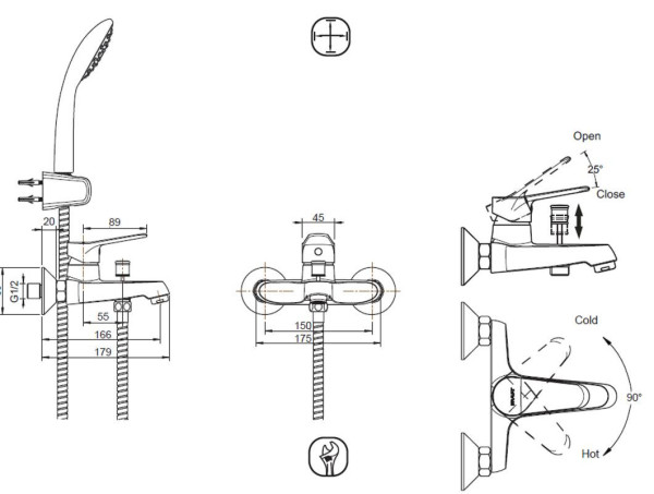 Смеситель для ванны Bravat Eco F6111147C-B, хром. Фото 2