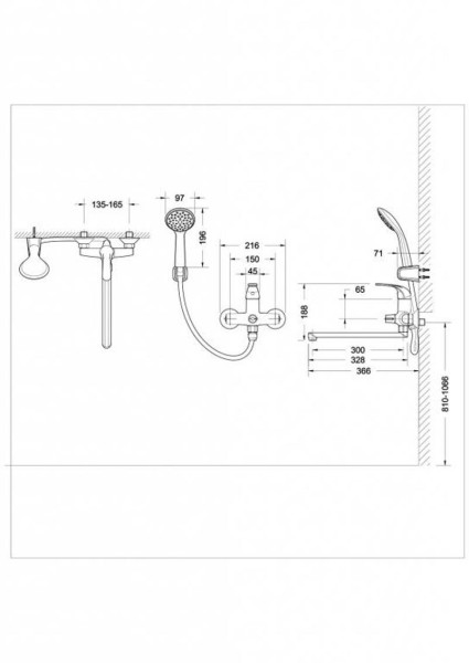 Смеситель для ванны Bravat FIT F6135188CP-LB-RUS, хром. Фото 2