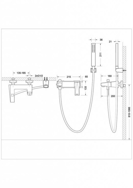 Смеситель для ванны Bravat Iceberg F676110C-B-RUS, хром. Фото 2