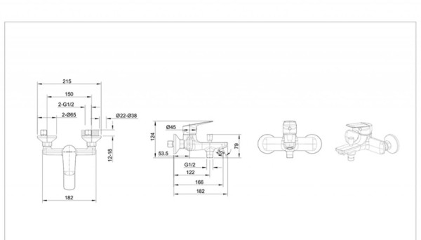 Смеситель для ванны Bravat Rhein F6429564CP-01-ENG, хром. Фото 2